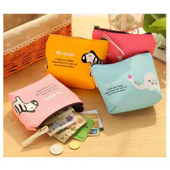 

Girls Cartoon Elephant Zebra Prints Coin Purse Women Mini Wallet Clutch Female Coin Card Holder Cute Money Bag Chanfe Purse