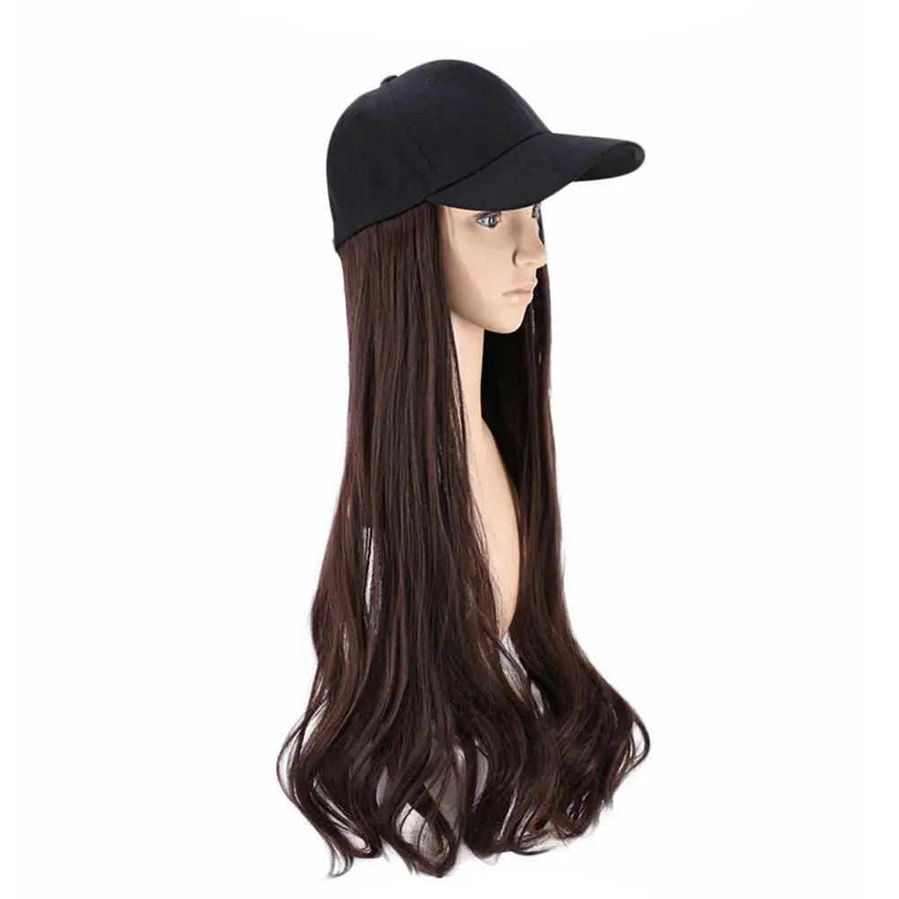 Бейсболка Шляпа парик волнистые вьющиеся Длинные Синтетические волосы шляпа парики для женщин модные женские вязаные шапки дизайн моделирования волос