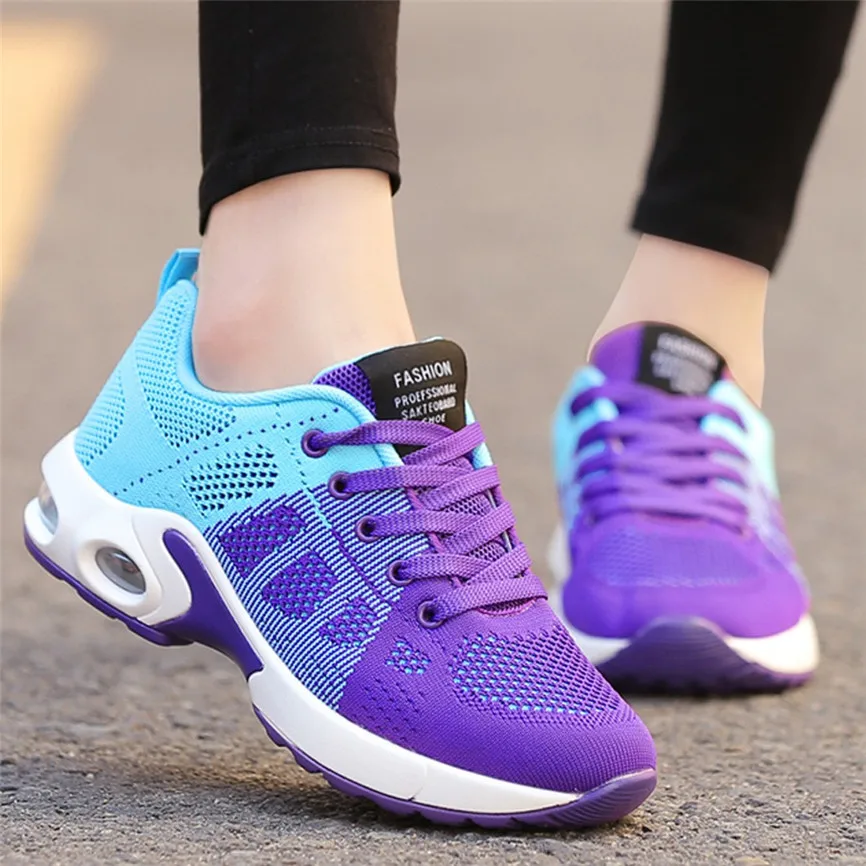 

Women Mesh Outdoor Sport Shoes Runing Lace-Up Sneakers Breathable Light Weight Healthy Walking Shoes Antislip Sport Shoe 2019 40