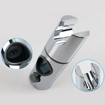 

Adjustable shower holder smart bracket seat install to rail tube chrome plated for slide bar clamp bathroom replacement