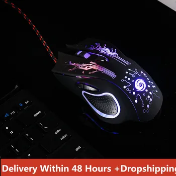 

Professional 3200dpi 6 Buttons Adjustable Optical Usb Wired Gaming Mouse Computer Accessories Игровая Мышь Dropshipping #