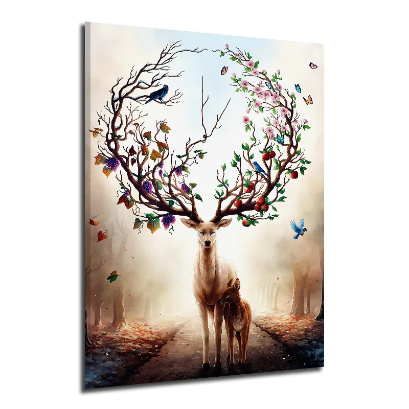 

Manufacturers Colorful Full Body Elk Large Deerhorn Computer Airbrush Painting AliExpress Amazon Wish Decorative Painting Non-