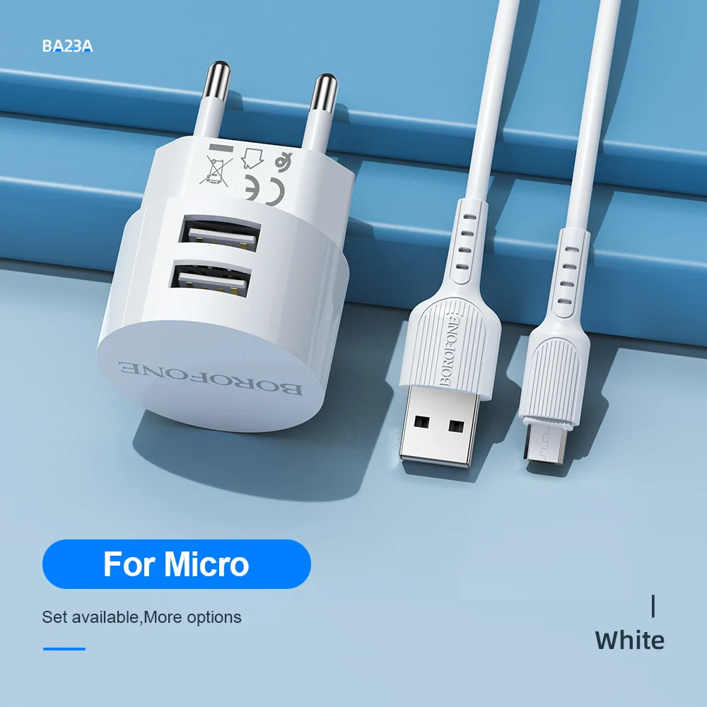 5v 3a usb c BOROFONE 5V 2.4A Dual USB Charger EU Plug Quick Charge Wall Charger Mobile Phone Charging Mini Adapter Travel Charger For iPhone 65 w charger Chargers