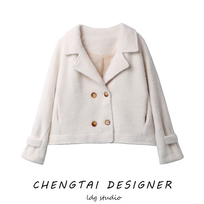 

Imitation Mink Nap Coat Female Autumn New Style Korean-style Versatile Loose-Fit Short Jacket Short-height Outdoor Tops