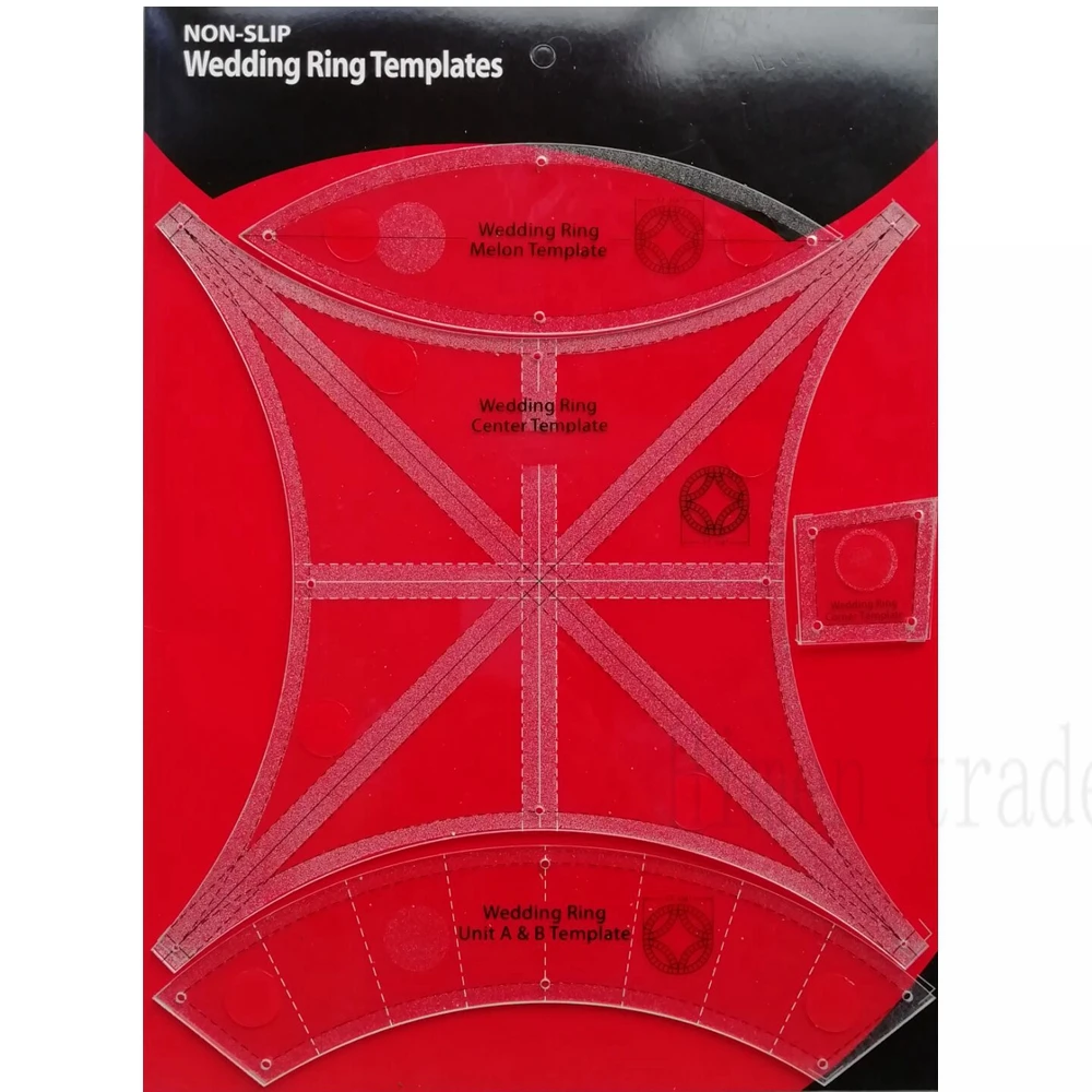 New Ruler Non Slip Double Wedding Ring Template Set 4 Pieces Msx