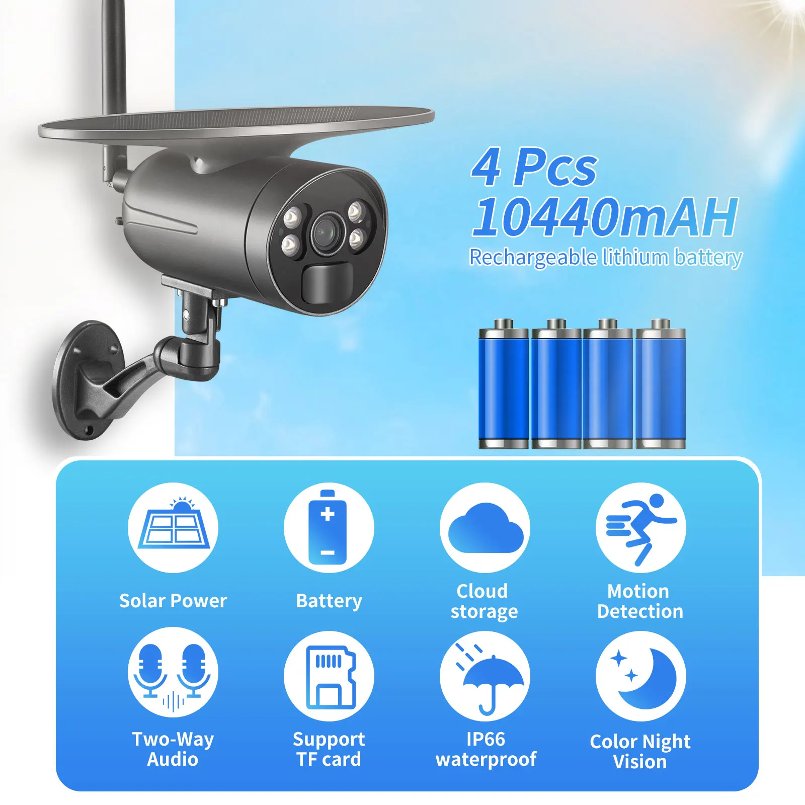 dummy camera AZISHN Solar Power Camera WiFi 1080P Tuya APP Security Wireless Battery Camera Outdoor 4 Array Leds Night Vision CCTV Surveillan outdoor use wireless surveillance cameras