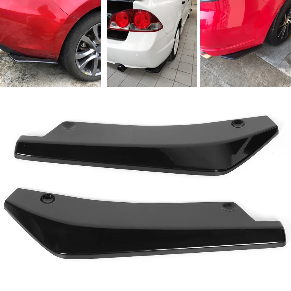 Universal Modified Spoiler Glossy Black Rear Bumper Protective Cover Lip Diffuser Splitter Deflector Rear Spoiler 