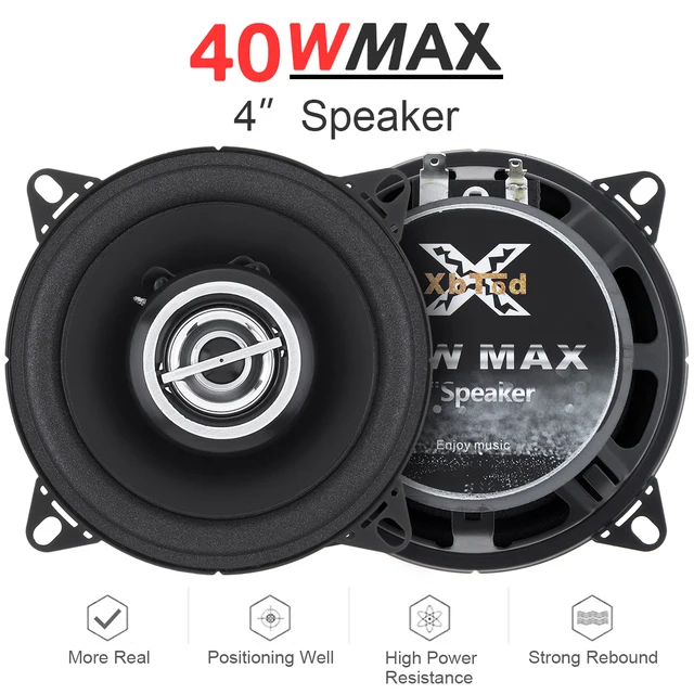 2pcs 4 Inch 40W Car Coaxial Speaker 