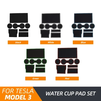 

Tesla Model 3 2017 2018 2019 2020 Car Accessories Auto Non-Slip Console Wrap Mat Gate Slot Center Protective Cup Holder Pads
