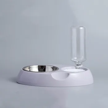 

1pc Stainless Steel Pet Automatic Drinking Bowl Pet Feeder Pet Supplies Grey