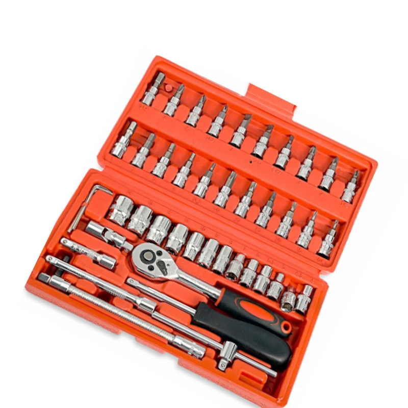 

46-piece car and motorcycle repair kit kit 1/4 inch hex bolt wrench drill repair tool
