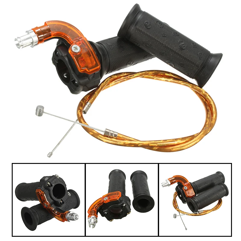 Restrictable Twist Throttle Grip Cable Set For 47 49 cc Mini Dirt Bike Quad ATV