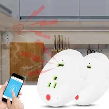 

US plug 1080P WIFI Smart Night Light Socket Plug with Camera Gas Alarm