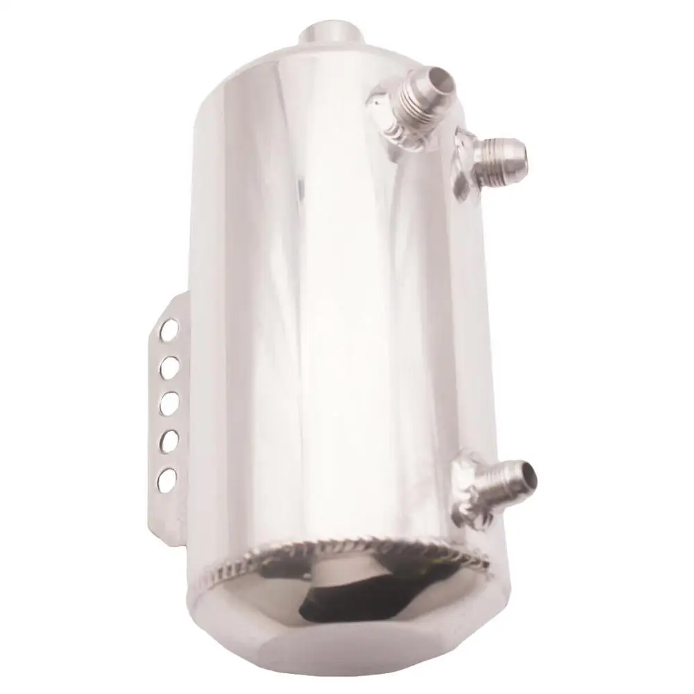 Universal Polished Alloy Aluminum 1.5L Fuel Surge Tank mirror oil Catch Can