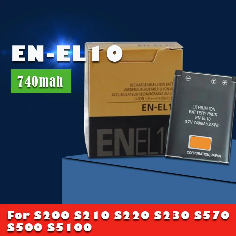 Аккумулятор ENEL10 EN EL10 для цифровой зеркальной камеры Nikon Coolpix S200 S210 S220 S230 S3000 S4000 3 7 в