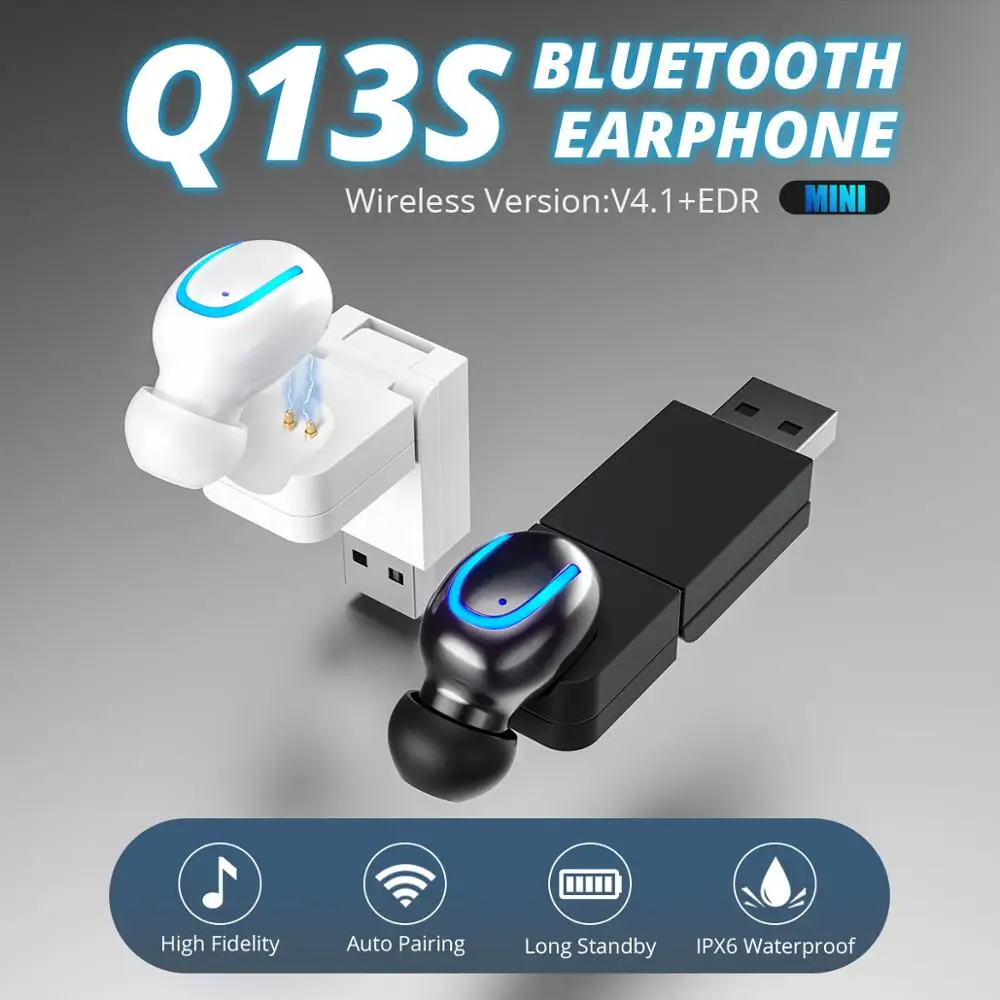 FONKEN Bluetooth беспроводные наушники USB зарядка портативный Bluetooth наушник с микрофоном одиночный наушник для мобильного телефона