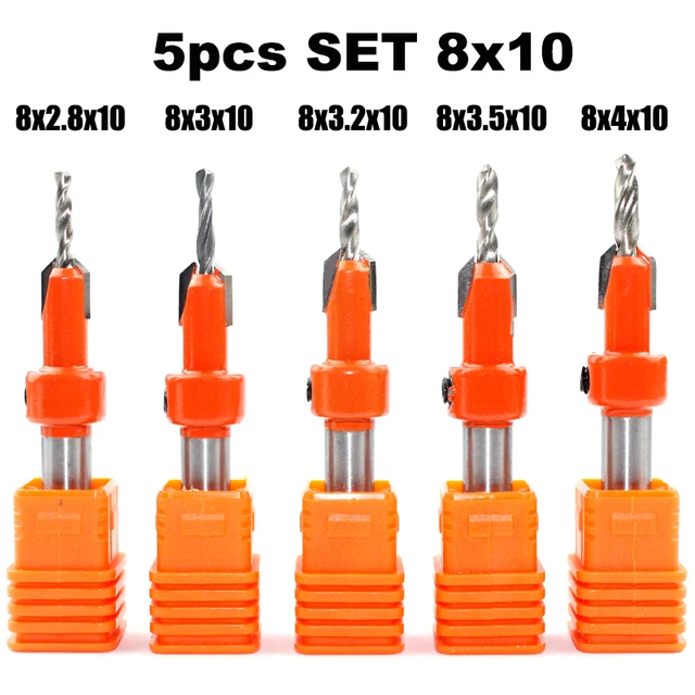 LAVIE 1pc 8mm Shank HSS Countersink Woodworking Router Bit Milling Cutter Screw Extractor Remon Demolition for Wood C08-339 5pcs 8x10mm