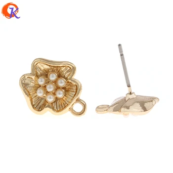 

Cordial Design 50Pcs 12*14MM Jewelry Accessories/Earring Stud/Zinc Alloy/Pearl Flower Shape/DIY/Hand Made/Earring Findings