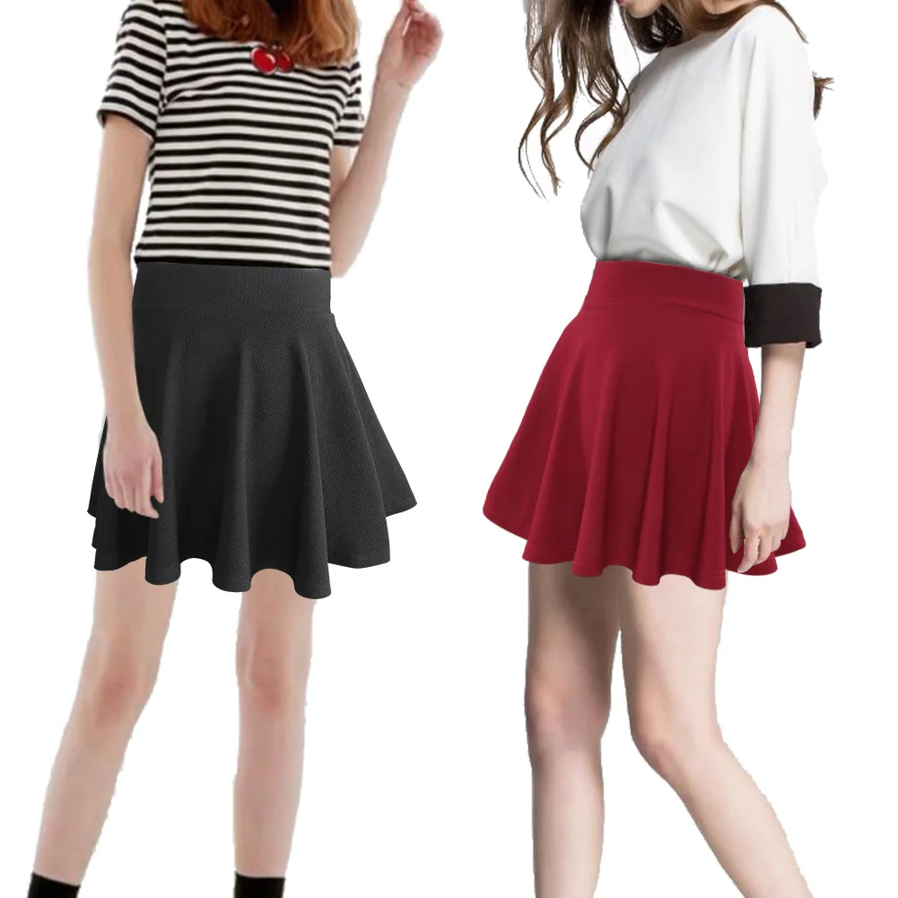 

2020 summer Girl's Pleated Skirt Yong Girl Uniform Skirt Solid High Waist Mini Cute Pleated Tennis Skirts CHEERLEADING SKIRT