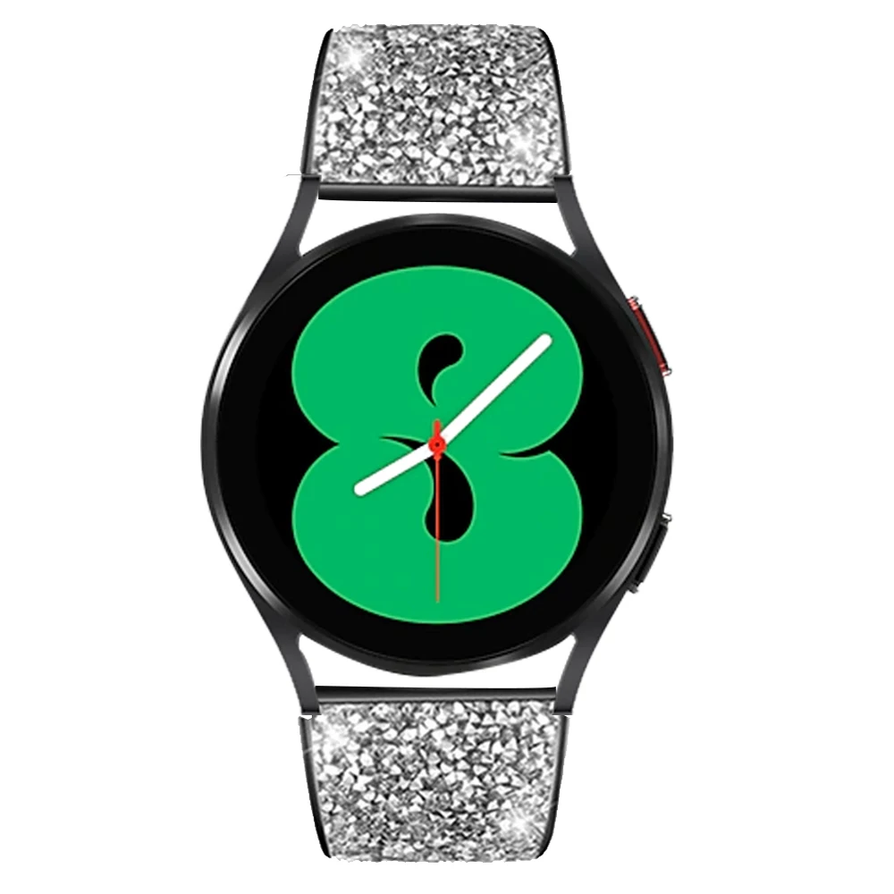 Diamond Stainless Steel Strap for Samsung Galaxy Watch 4 Classic 46mm 42mm/Watch4 44mm 40mm Band Replacement Wristbands Bracelet