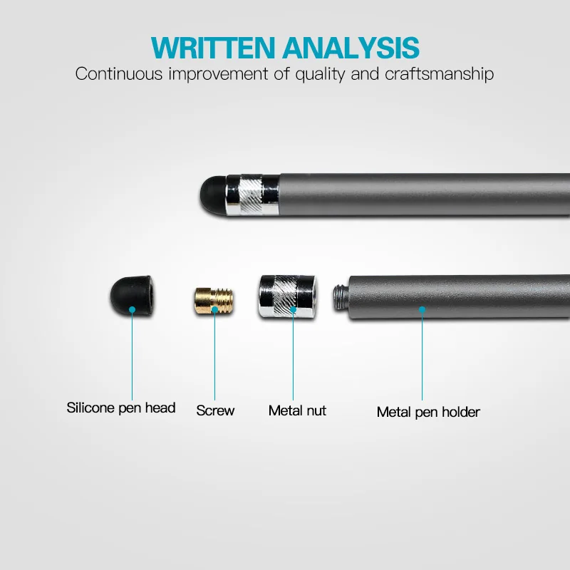 Stylo Tactile Capacitif Universel 7.0 En Alliage D'aluminium - Sensibilité élevée, Compatible Téléphone, Tablette, PC - Pour Enfants, élèves, Bureau