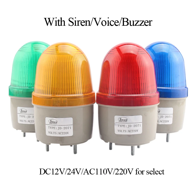 4 Colors 12V/24V/110V/220V IP55 Strobe Signal Indicator light LED Lamp Flashing Light Security Alarm With Siren/Voice/Buzzer | Лампы и