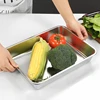 Stainless Steel Rectangle Deepen Storage Tray Dinner Plate Oven Cake Baking Pan Bread Bakeware Food Container Kitchen Accessorie 4