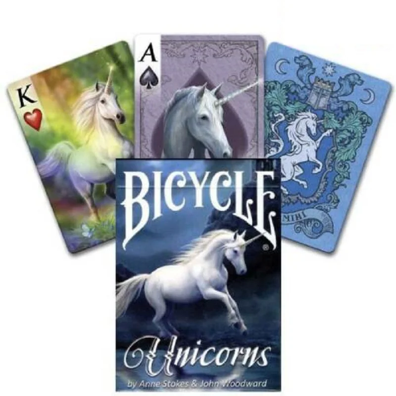2 палубные велосипедные игральные карты с единорогом Размер покера USPCC на заказ Ограниченная серия магические карточные игры фокусы реквизит для мага
