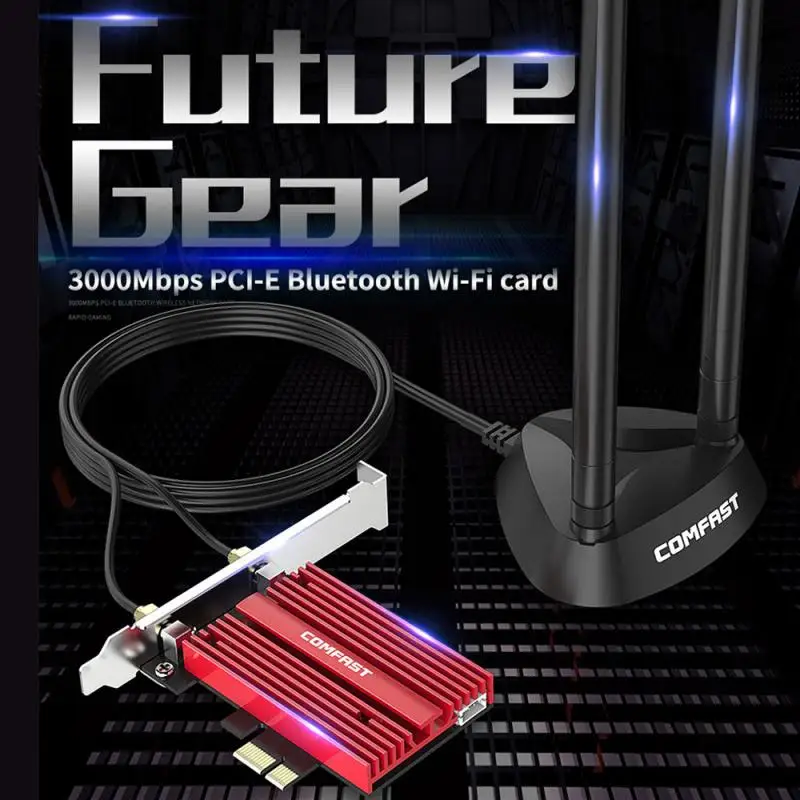 3000 Мбит/с Двухдиапазонная 2 4G/Φ Беспроводная Компьютерная PCI Express WiFi 6 игровая