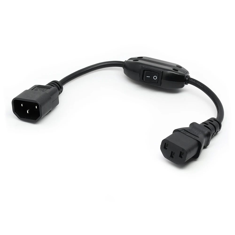 30cm IEC 320 Mains Power Cable C14 to C13 Male Female Extension Cord with Switch | Компьютеры и офис