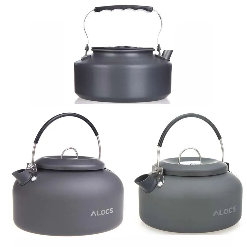 

ALOCS Outdoor Kettle Camping Picnic Water Teapot Coffee Pot 0.8L Aluminum Pot Camping Table Water Kettles