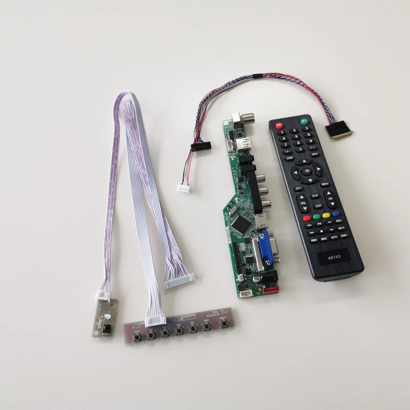 Для N133BGE-L41/L42 LVDS 40Pin WLED notebook PC T. V56 экран контроллер привода платы 13," VGA+ HDMI+ AV+ USB+ RF 1366*768 DIY kit