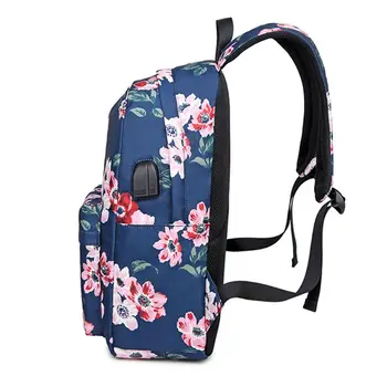 

1Pc Floral Rucksack Nylon Backpack School Bag Casual College Daypack for Teenager New Bag