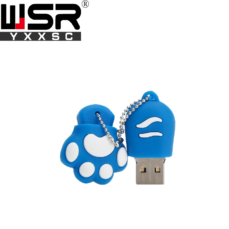 Cartoon Cat Paw usb2 0 pen drive 32gb 64gb 128gb black red pink blue white usb 5