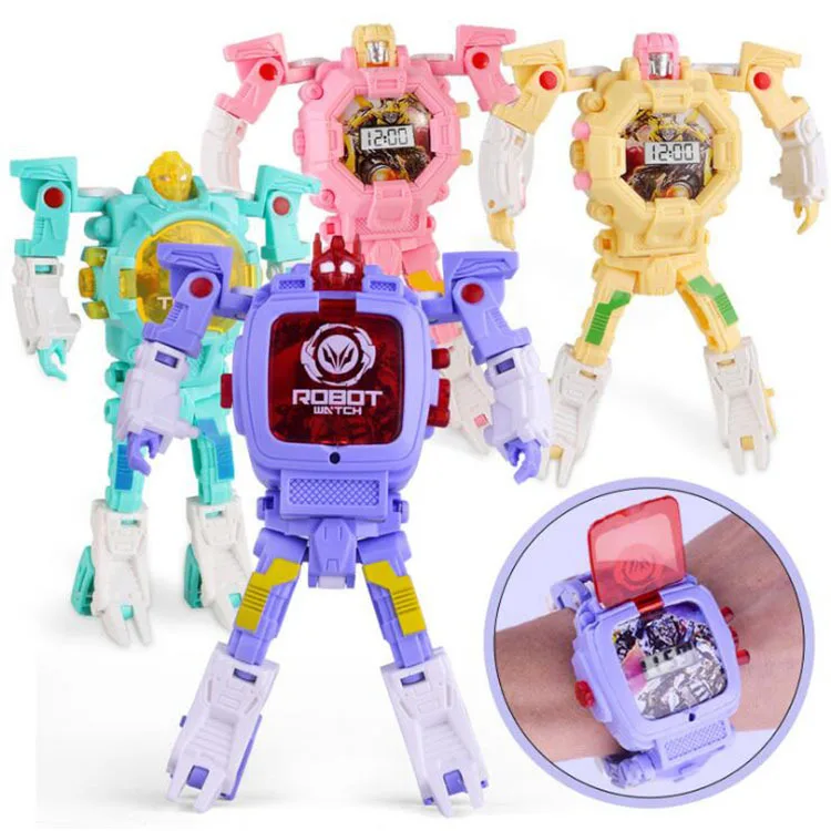 

Much CHILDREN'S Cartoon Deformation Robot Electronic Watch Boy Creative Jingang Projection Watch Transformation Toy