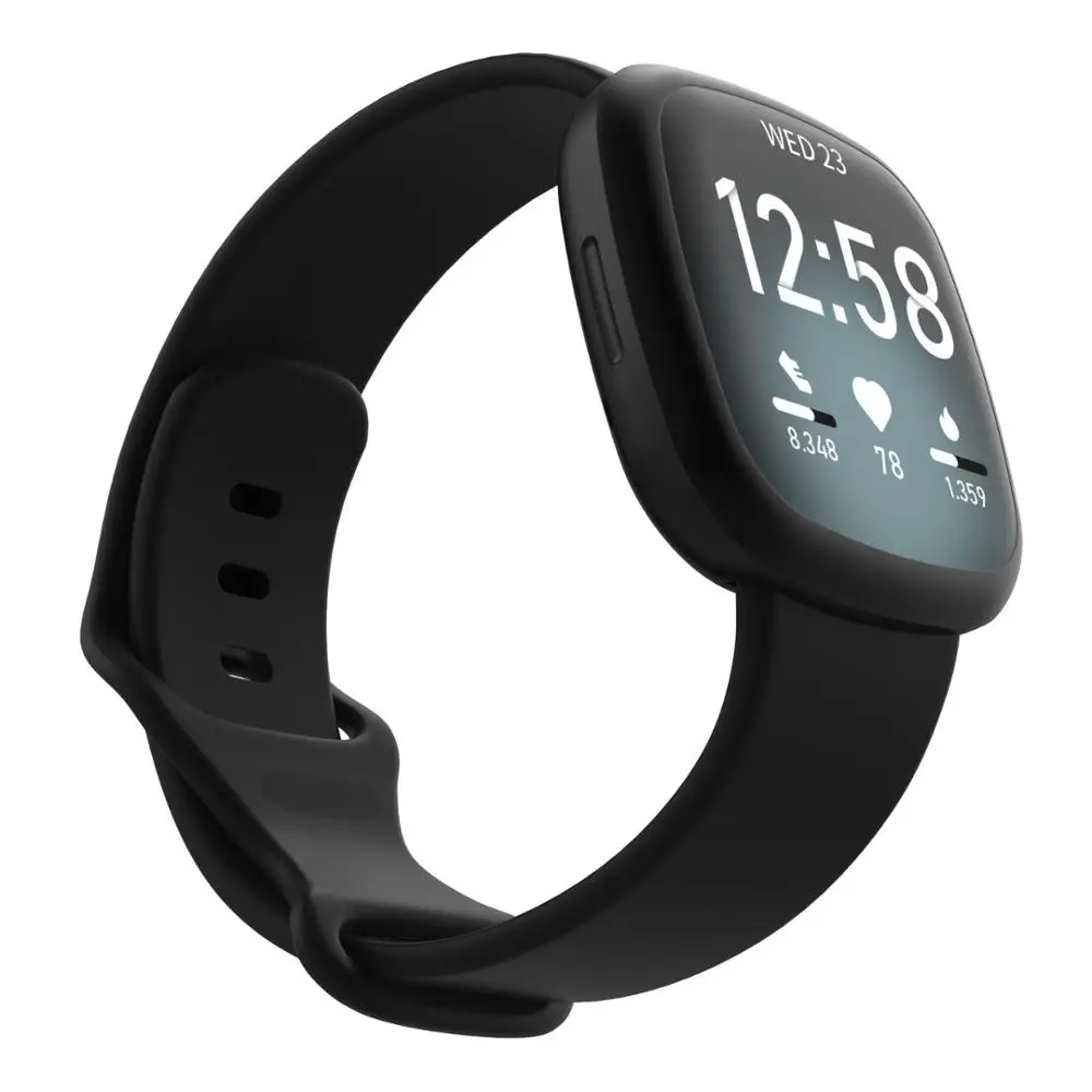  GEAK Compatible con 3 correas Fitbit Versa para mujer, paquete  de 3 pulseras deportivas de repuesto de silicona suave impermeables para  Fitbit Versa 3 / Fitbit Sense Smart Watch mujeres hombres