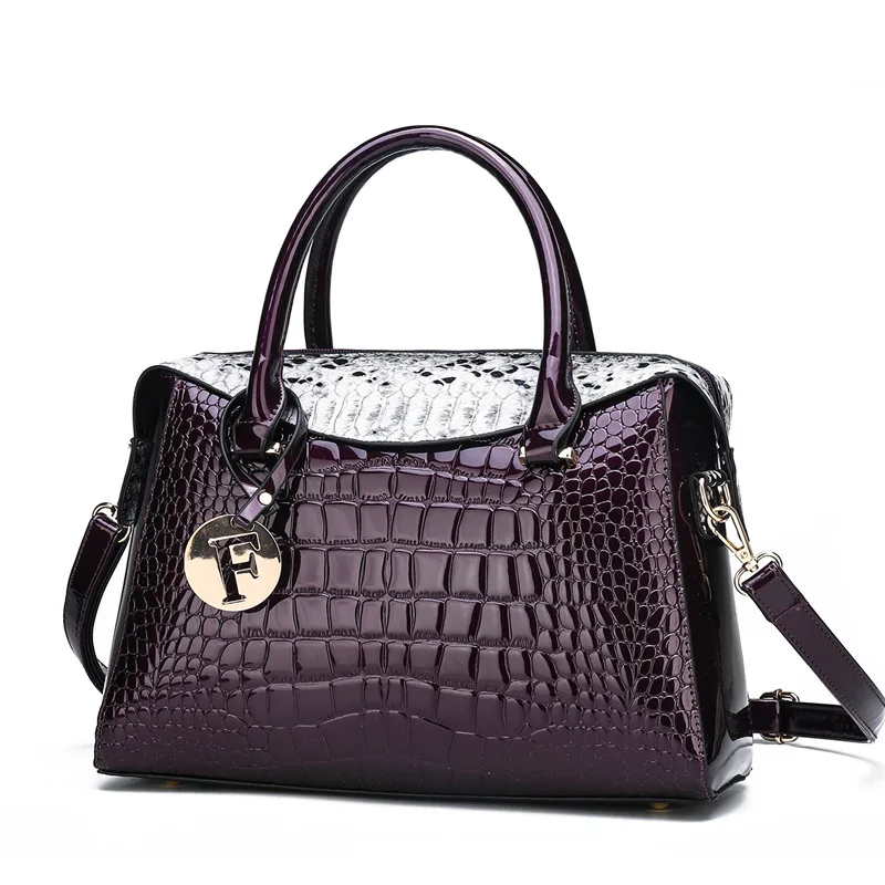

Crocodile Pattern WOMEN'S Bag 2019 New Style Europe And America Large-Volume Versatile Modern And Trendy/women Middle-aged Mom H