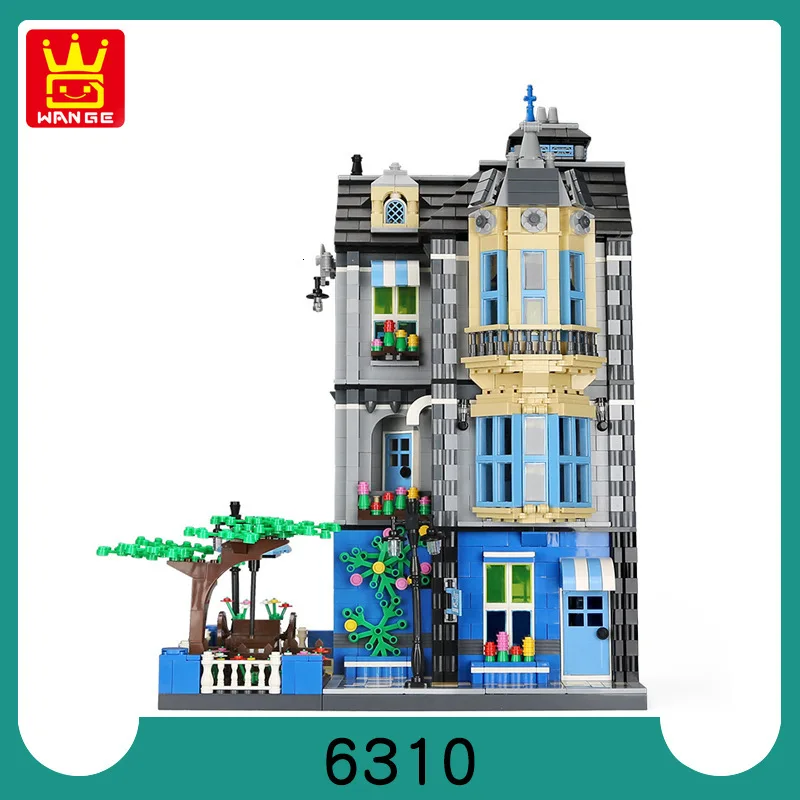 Wange Streetscape coffee House, детские строительные блоки, игрушки, улучшающие возможности, головоломка, отпускающая давление, игра, 2313 шт