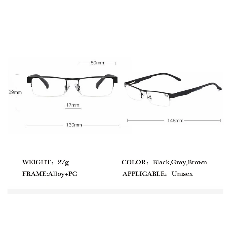 Новые Модные Элегантные мужские очки для чтения, оправа из сплава, бизнес очки для чтения, женские очки для дальнозоркости