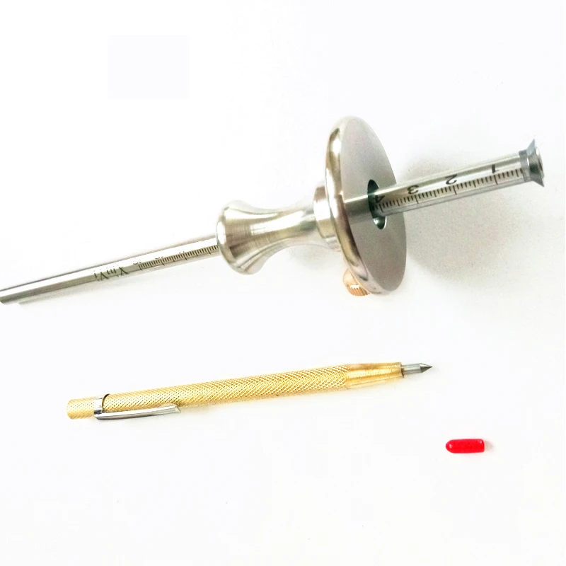 Stainless Steel Woodworking Scribe Aluminum Alloy Mark Pen Set Double Blades Scriber Stick Gauge Ruler DIY Carpenter Hand Tool