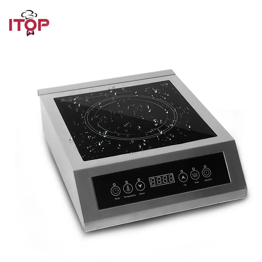 

ITOP 23 Ampere Commercial 5000W Induction Cooker Glass-ceramic Glass Touch Control Cooking Machine Connect With Air Switch 220V