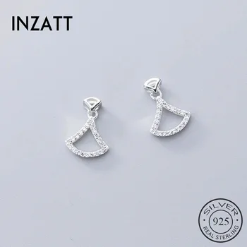 

INZATT Real 925 Sterling Silver Zircon Hollow Leaves Stud Earrings For Fashion Women Party Fine Jewelry Hiphop Accessories
