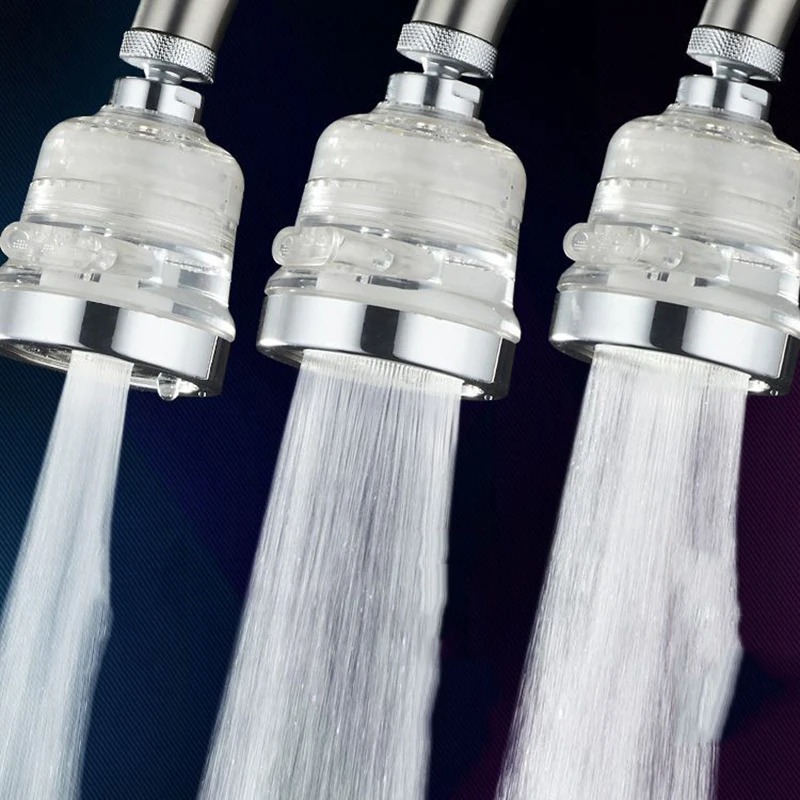 

kitchen faucet sprayer Head Transparent Three-stage Regulation Universal Rotating Sprinkler Shower Head high quality