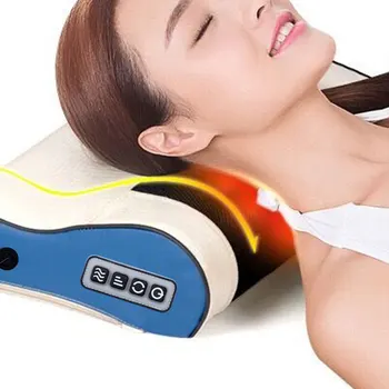 

Electric Heating Massage Pillow Shoulder Neck Head Back Relieve Sore Muscles Relaxer Device Four Massage Keys Pillow