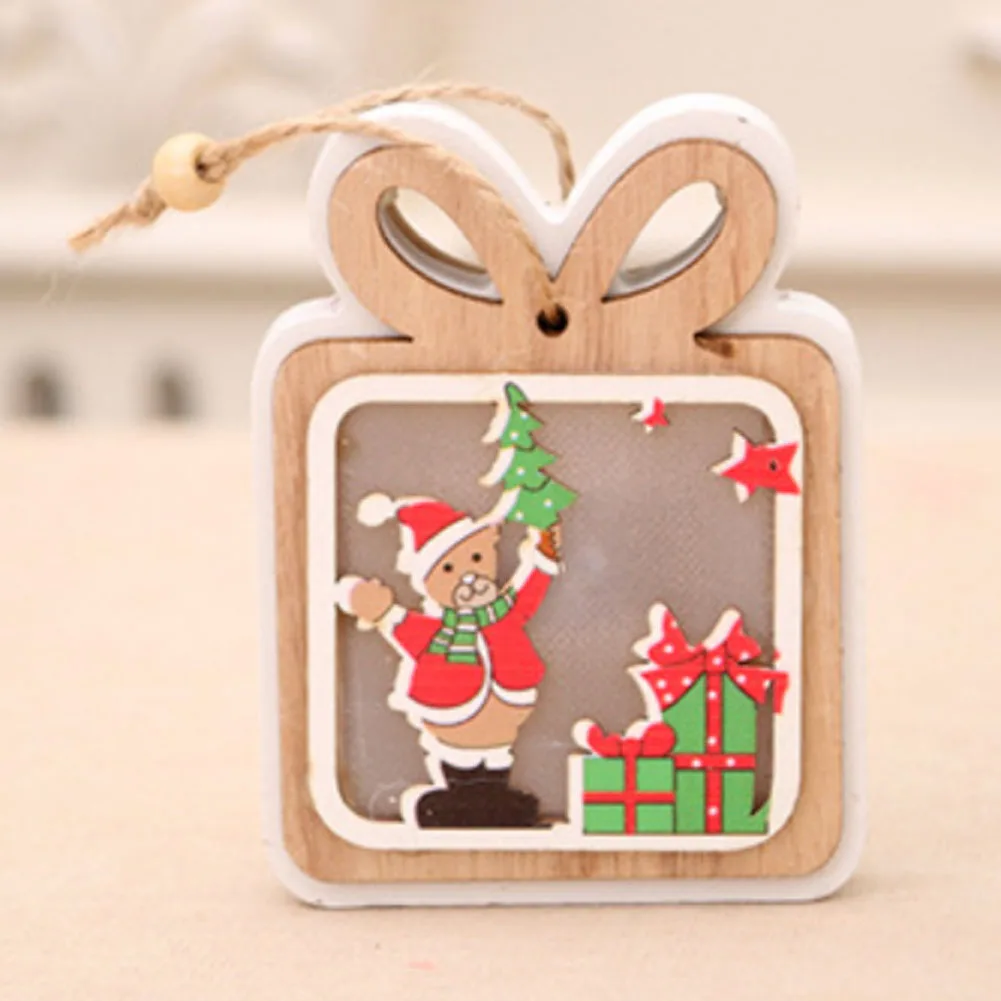 Gift Pack Украшение для дома Рождественская елка портативный подвесной орнамент подарок садовые деревянные ремесло настольные вечерние праздничные Светодиодные ночные светящаяся гирлянда - Цвет: Gift Pack