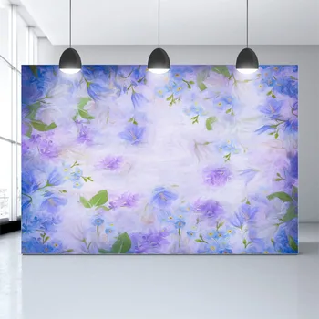 

Avezano Photography Background Spring Purple Flower Painting Floral Girl Newborn Baby Shower Portrait Backdrop Photo Studio Prop