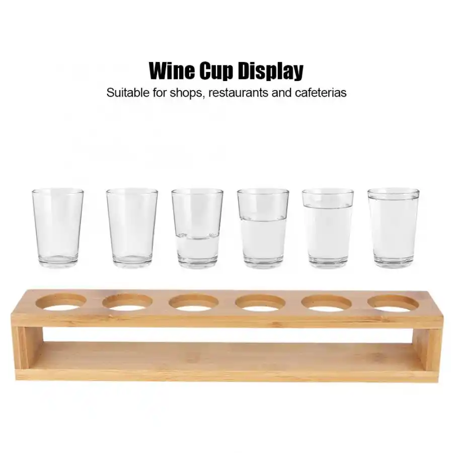 Wooden Cup Rack Desktop Single Row 6 Bottles Wine Cup Rack Glass Holder Display Shelf Organizer Kitchen Organizer Water Bottle Cup Accessories Aliexpress