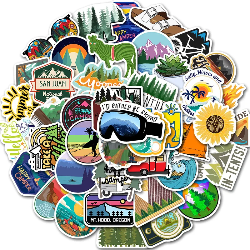 10/30/50pcs/pack Outdoors Camp Explore Adventure Stickers For Refrigerator Car Helmet DIY Gift box Bicycle Guitar Notebook Skate | Игрушки и