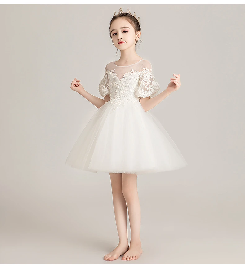 Vestidos blancos flores niña, Vestido corto de fiesta para niña, disfraz de princesa niña, ropa de Navidad para niño| | - AliExpress