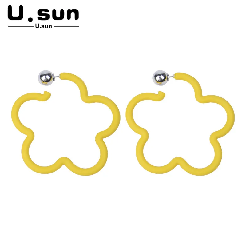 

Simple Flower Earrings Charm Acrylic Resin Ladies Big Colorful Elegant Trendy Drop Earrings for Women Fashion Jewelry Dangle